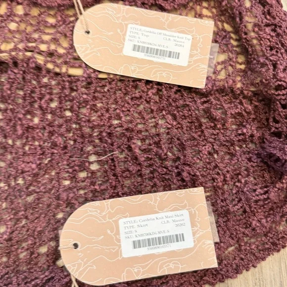 Meshki Mauve Knit Skirt Set - Picture 3 of 4